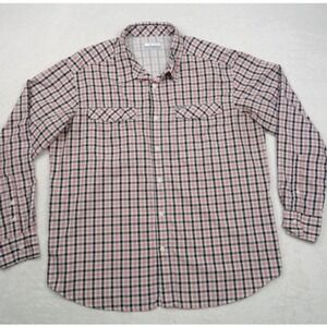 Columbia Shirt Mens Size Extra Large Red Plaid Button Up Omni-Shade Breathable